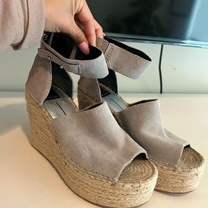 Dolce Vita suede gray wedges